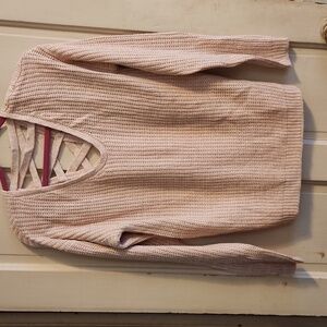 Women's Pink Sweater with Crisscross Back